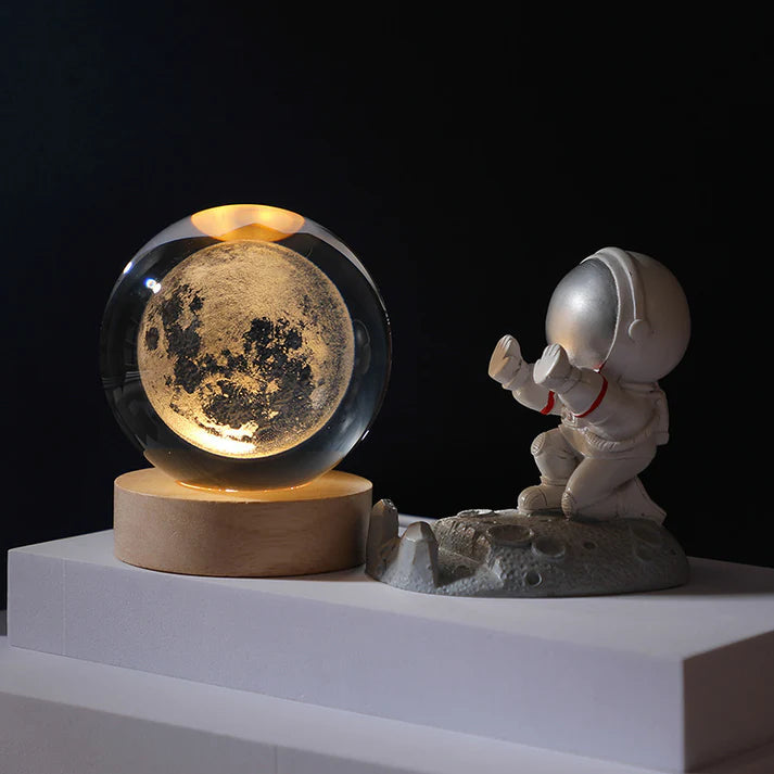 Lampara Luna Llena 3d Flotante