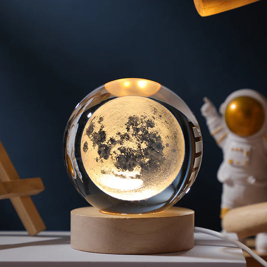 Lampara Luna Llena 3d Flotante